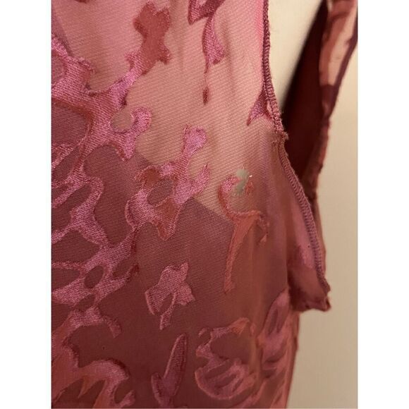 Vintage Laura Ashley Rose Silk Velvet Burnout Dress 12 - Picture 5 of 8